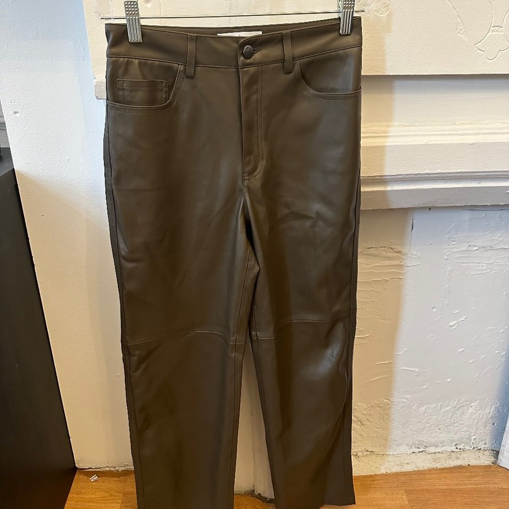 Mango Straight-Leg Faux-Leather Pants